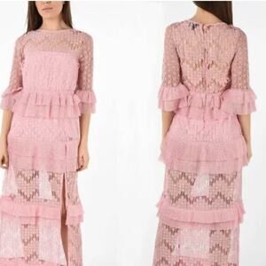Just Cavalli Lace maxi dress pink size 6